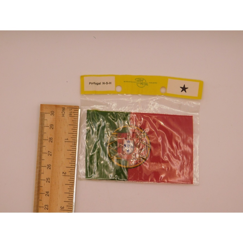 Vintage 1970s Portugal Merchant Ensign Mini-Flag W/original Twine Halyard